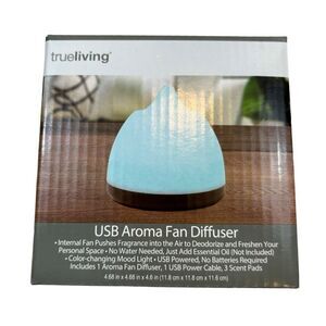 Brand new in Box True Living‎ USB Aroma Fan Diffuser Color Changing